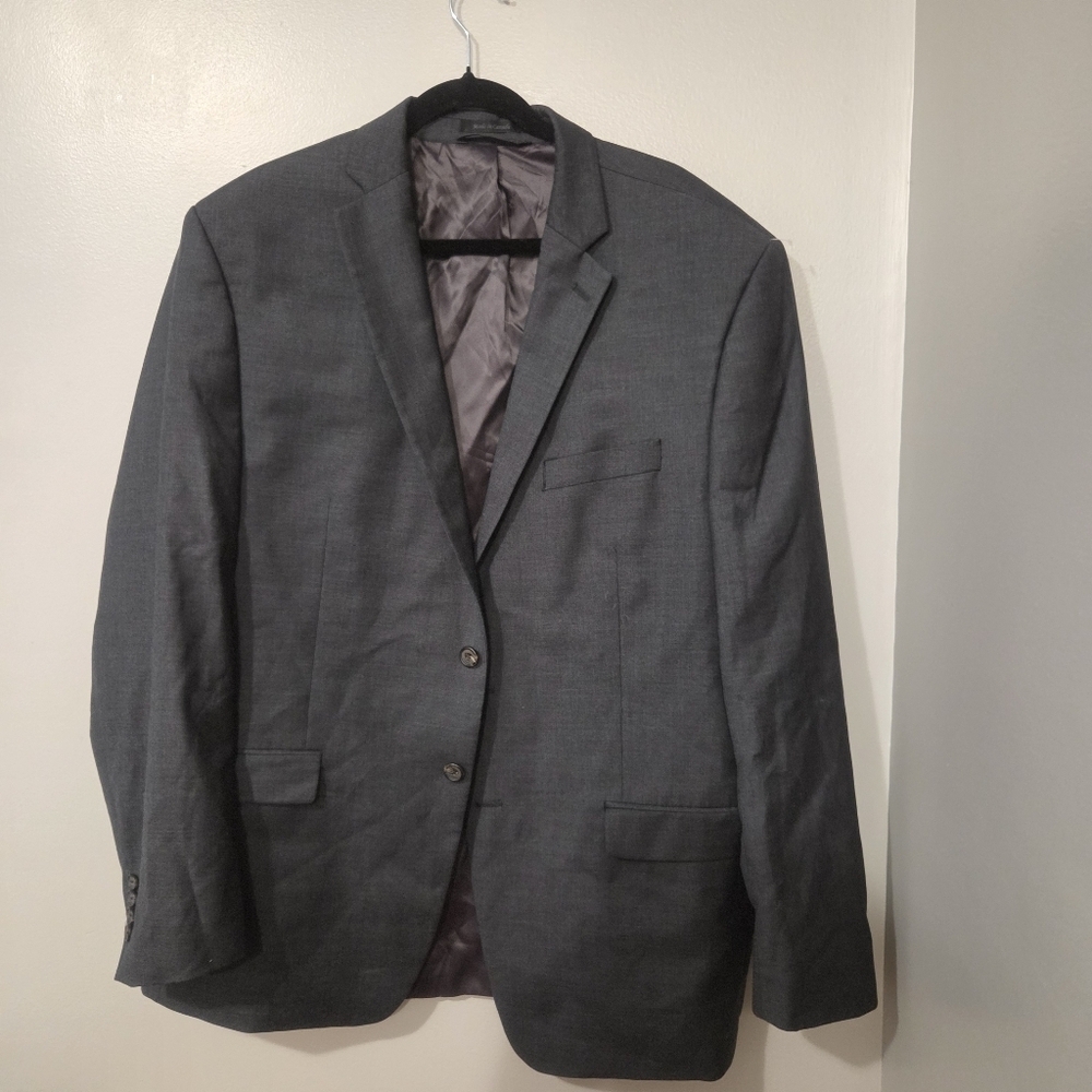 Lauren Ralph Lauren Men's Gray 100% Wool Formal Preppy Blazer Suit Jacket. 48L